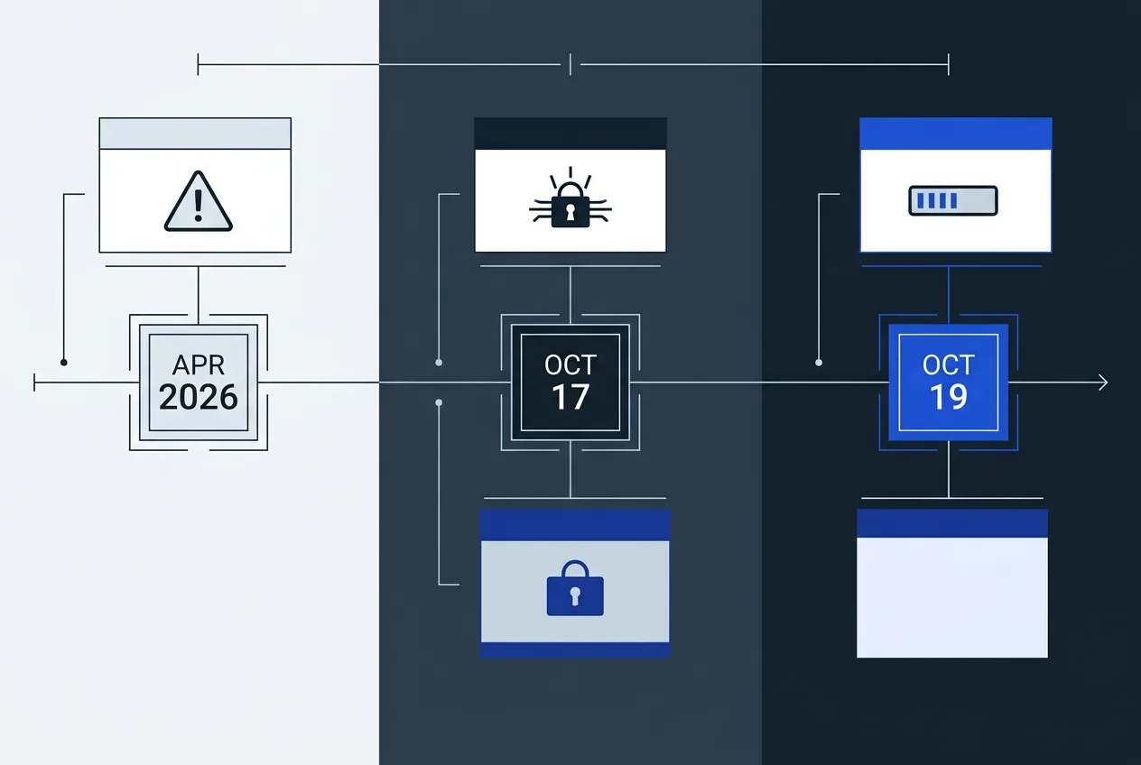 Cybersecurity timeline diagram detailing TrustBank security incidents and breach detection dates