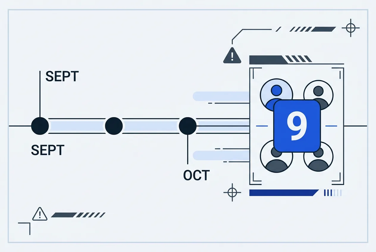 Timeline diagram showing the Gopax account access incident scope with nine affected accounts in flat vector style.