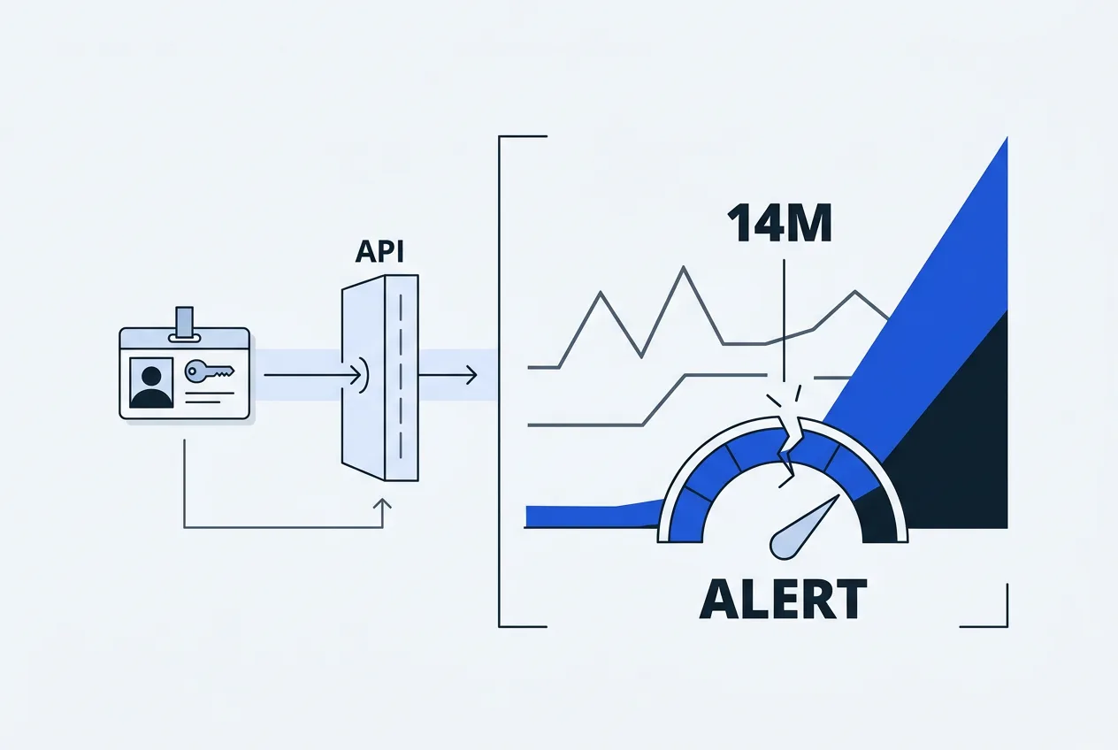 Technical diagram showing credentials abused for 14 million CPR database queries.