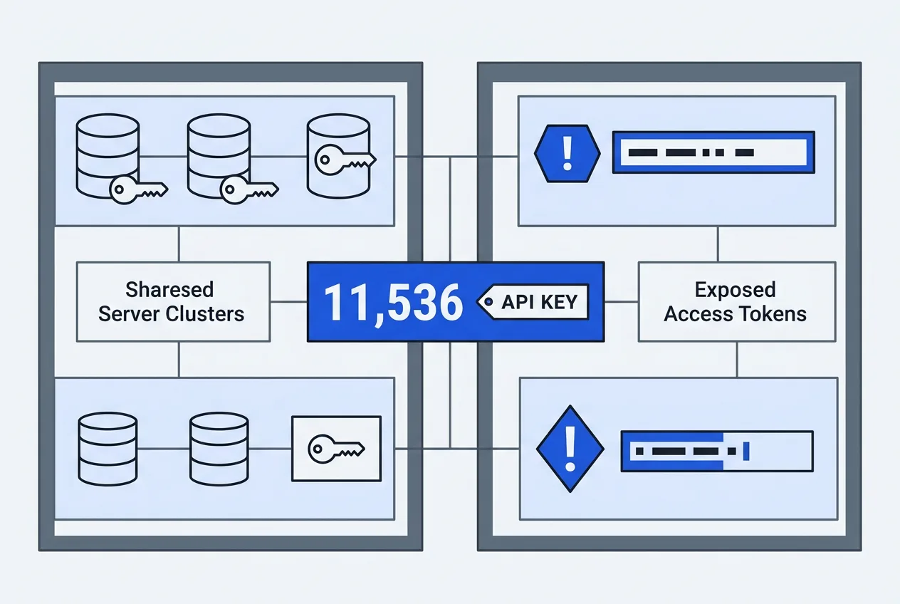 Infographic showing 11,536 user credentials and environment variables compromised in the Zeabur breach.