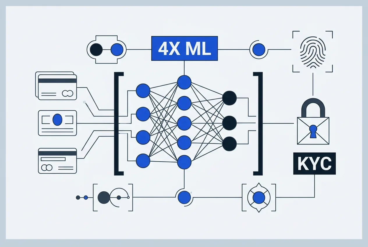 Infographic diagram of Wise machine learning fraud detection systems and security layers