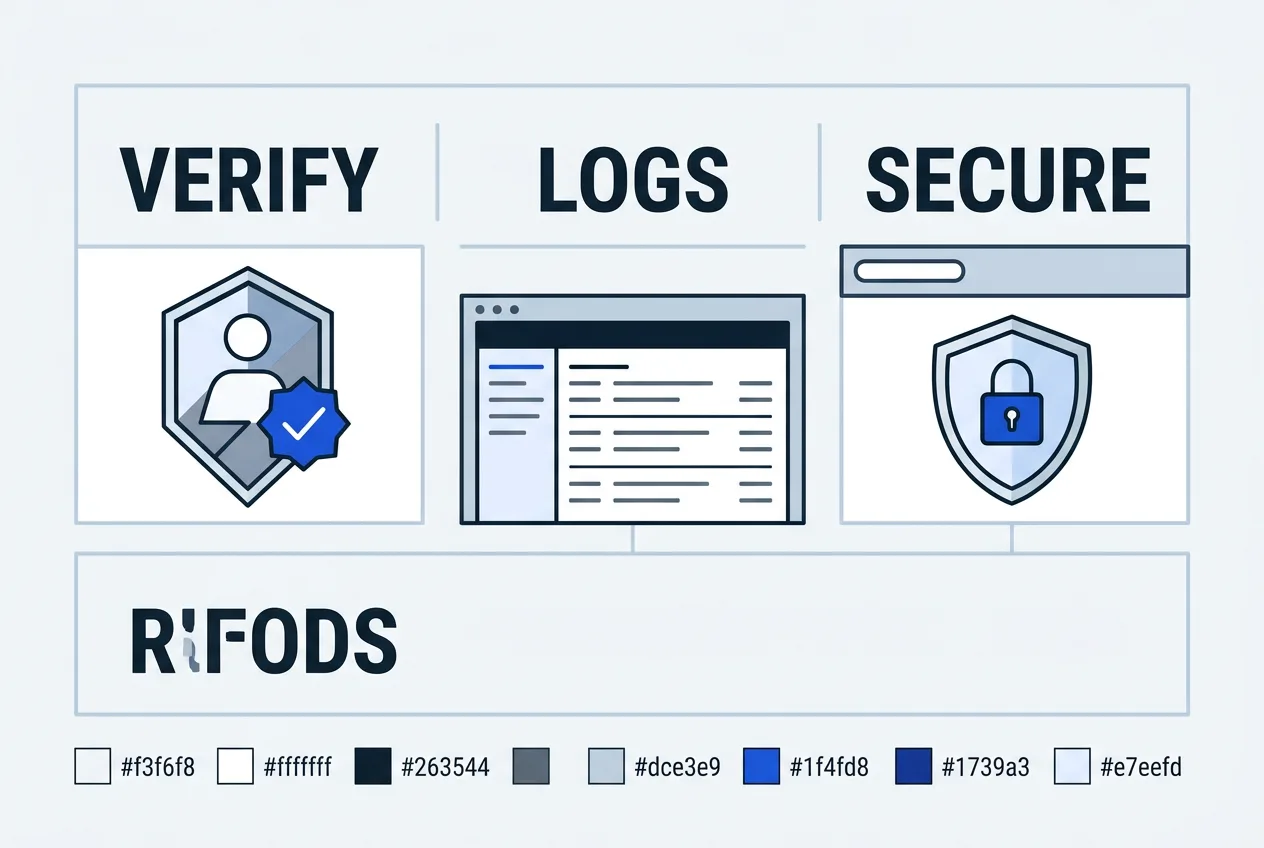 Vector infographic showing three key security steps to verify and protect a Capcom ID account.
