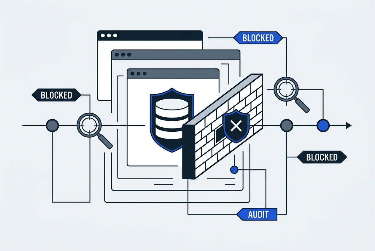 Security blueprint diagram showing incident response, database isolation, and security containment.